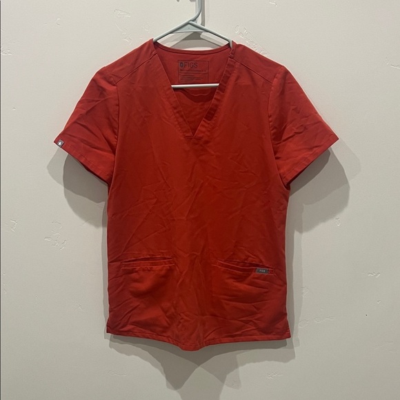 Figs Burnt orange  V-Neck Scrub Top - Picture 1 of 4